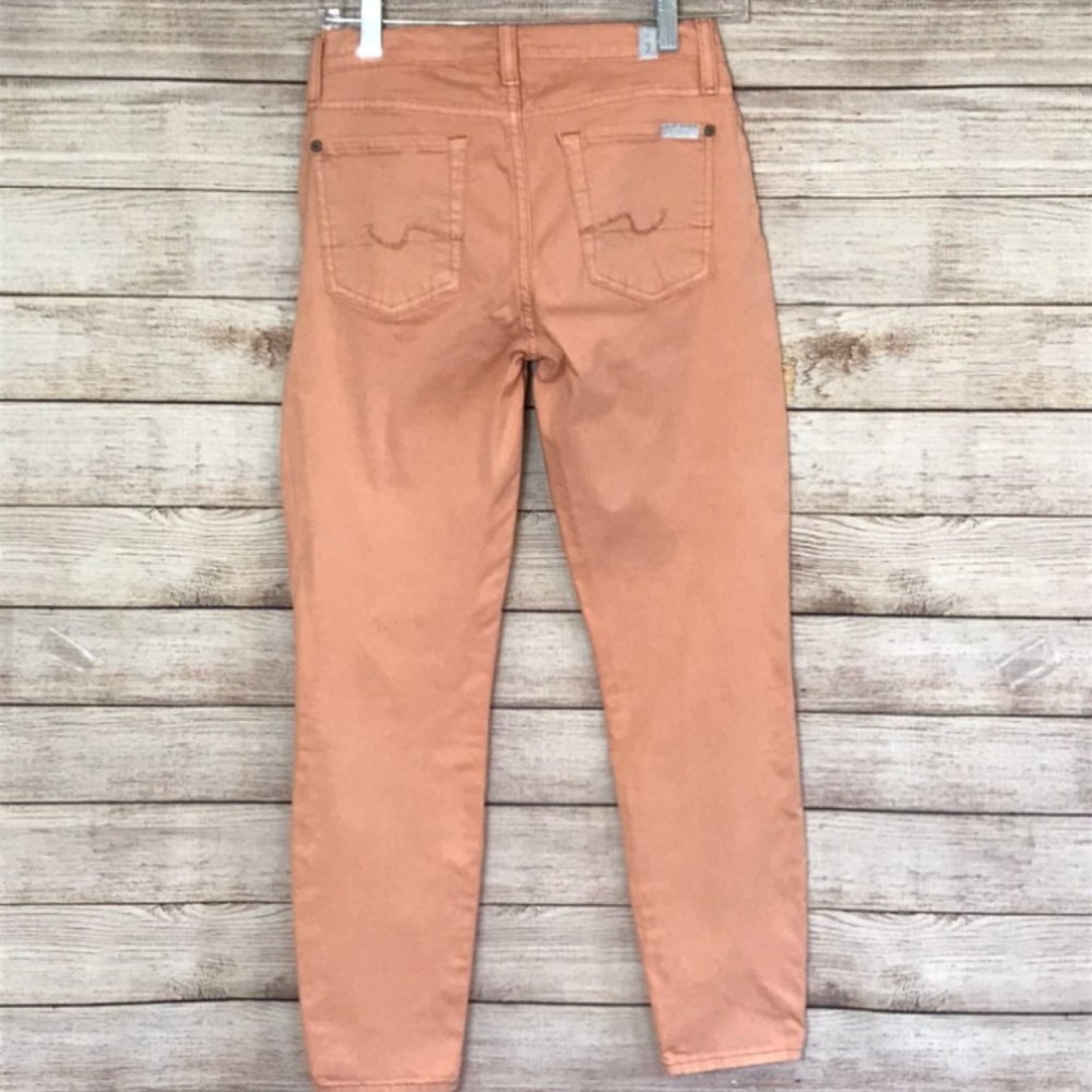 7 For All Mankind Women's Capri Jeans - Sz 4/27 - Washed Peach